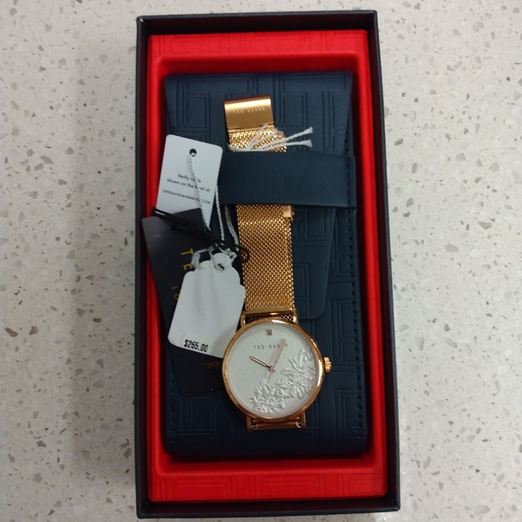 NWT Ted Baker Rose Gold Chain Strap Watch - Picture 8 of 14